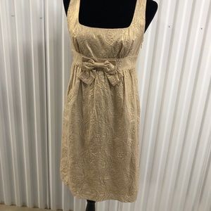 Adrianna Papell Gold Empire Silhouette .Preowned